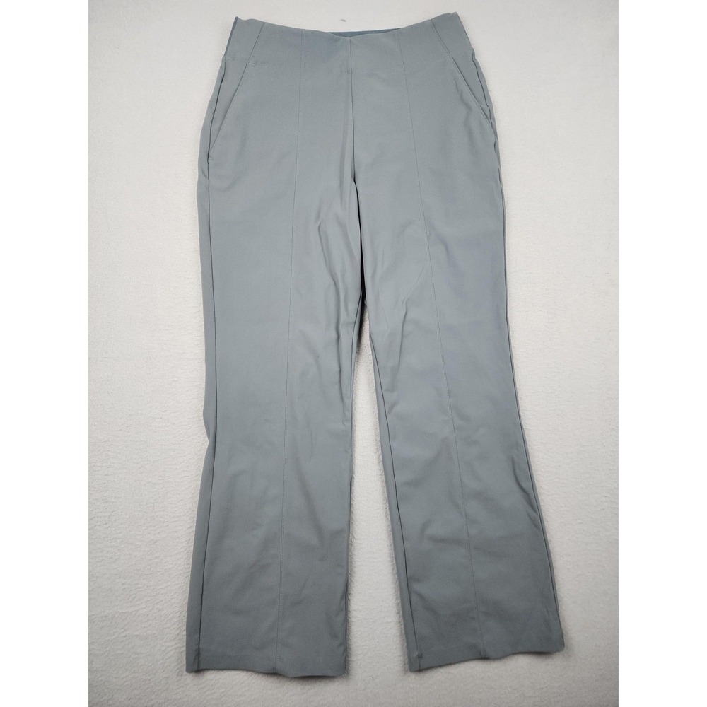 Athleta Cosmic Kick Flare Pants Womens 8 Gray Pull On Stretch Travel Zip Pockets